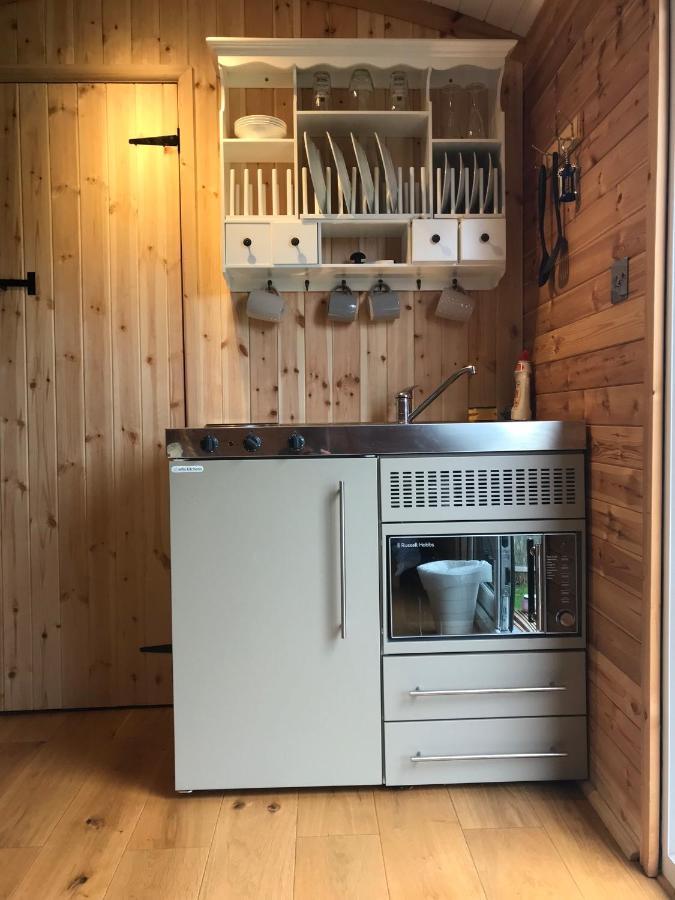 Unique Sheperds Hut Private Hot Tub, Ensuite & Kitchenette Clodock Ngoại thất bức ảnh